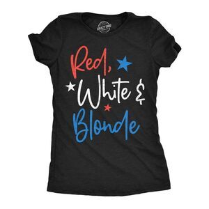 Womens Funny T Shirts Red White And Blonde Sarcastic Fourth Of July Tee For